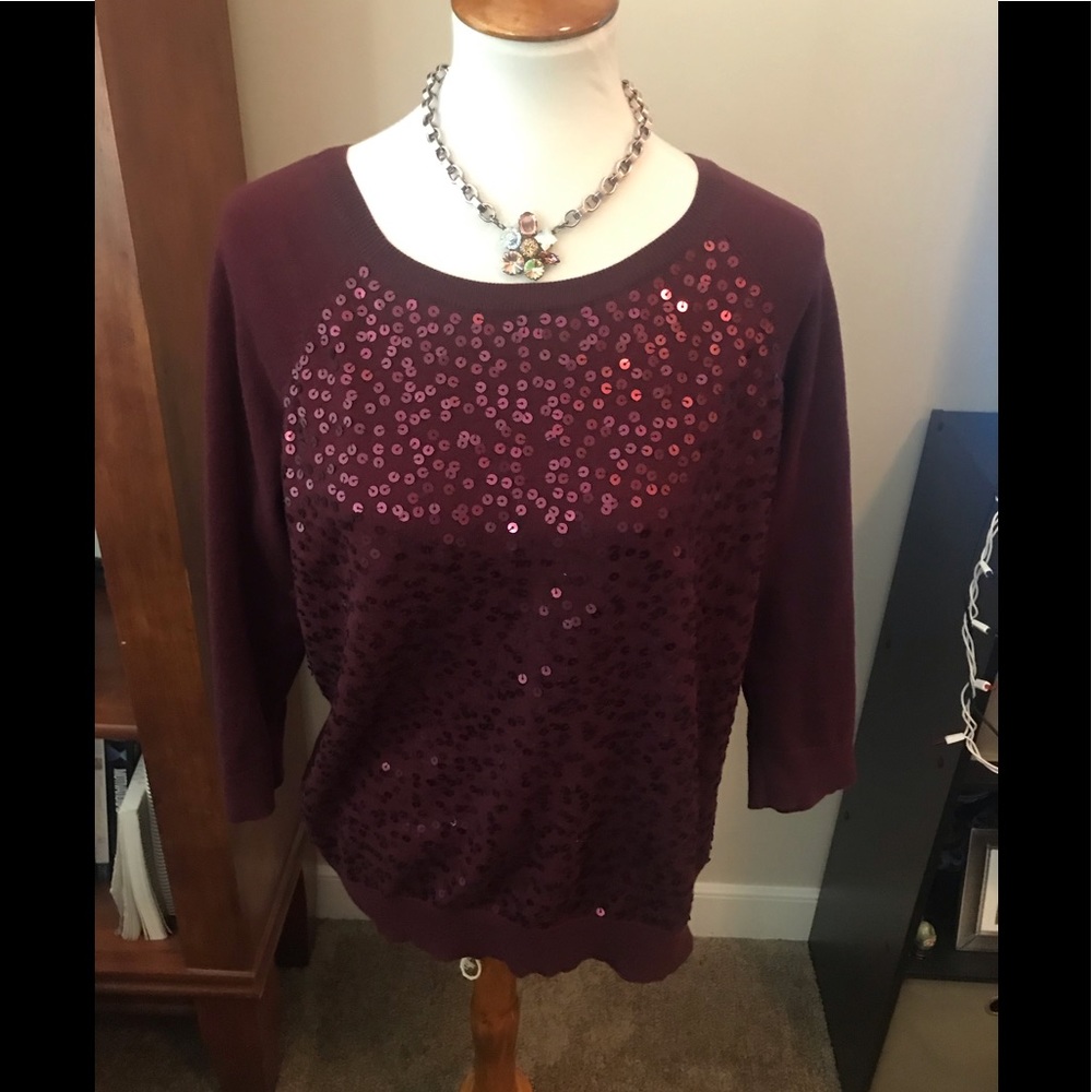 LOFT sweater with sequins, XL